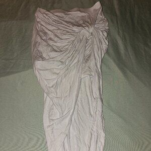 Women's Small White Skirt Asymmetrical Long